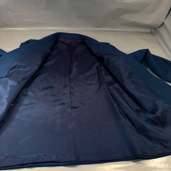 Ashley Brooke Wool Double Breasted Blazer Womens Jacket Work Vintage Royal Blue - Picture 6 of 16